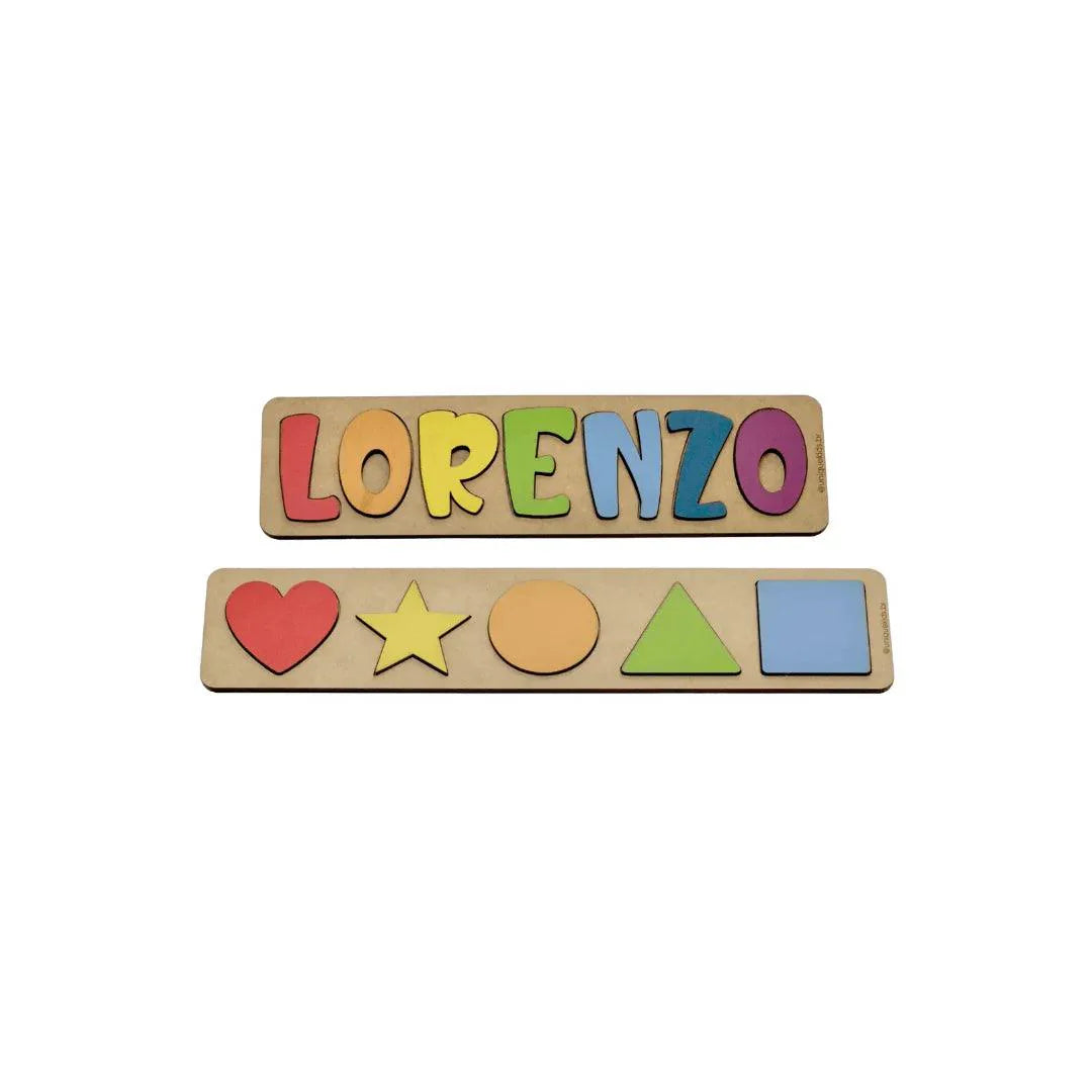 Conjunto Quebra-cabeça Nome Personalizado + Formatos - UniqueKids: Artigos Pedagógicos Personalizados