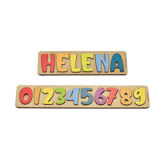 Quebra-cabeça Nome Colorido + Números - UniqueKids: Quebra-cabeça Pedagógico Personalizado