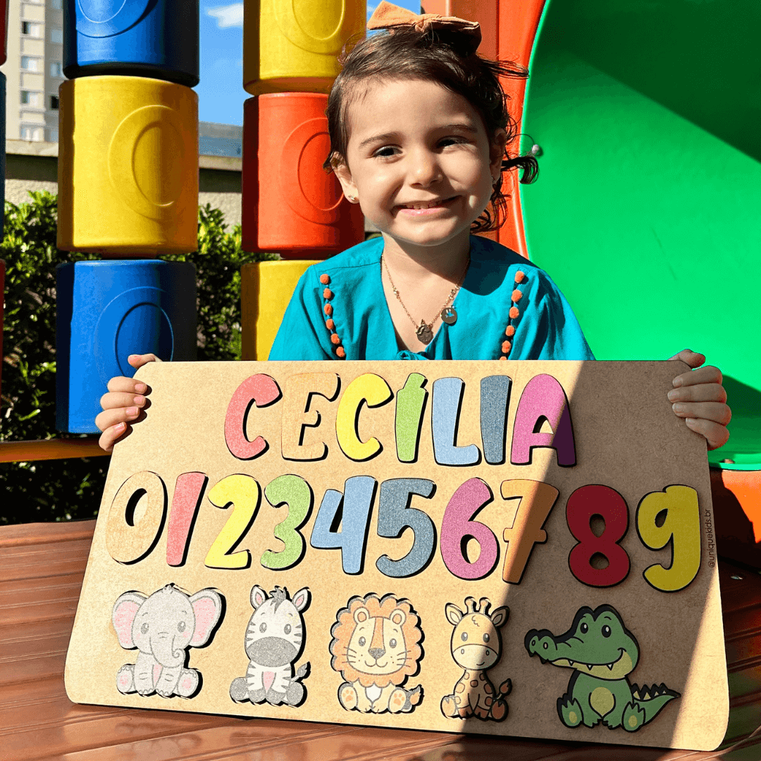 Quebra-cabeça Nome Colorido + Papai + Mamãe - UniqueKids: Quebra-cabeça Pedagógico Personalizado